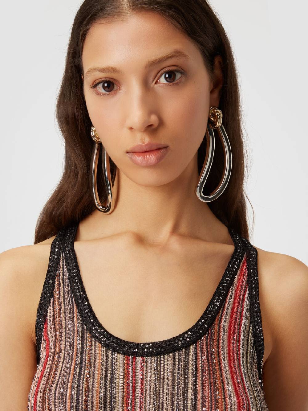 Missoni Canottiera in maglia a righe verticali con paillettes In Saldo