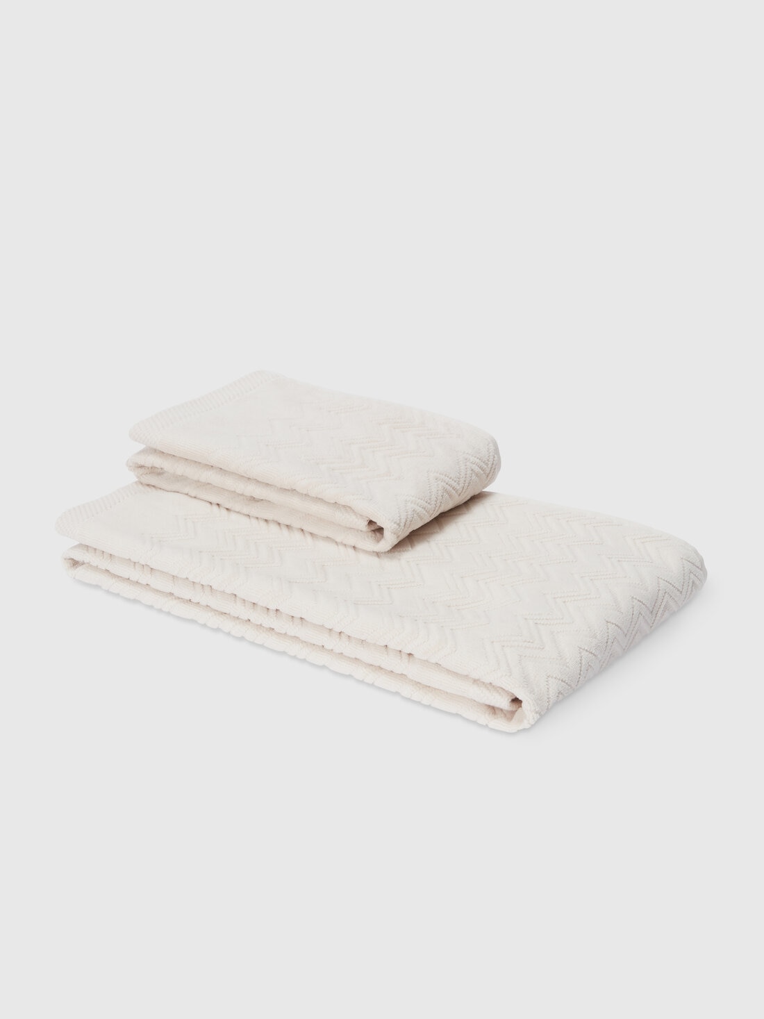 Missoni Set 2 pezzi di asciugamani da bagno Chalk in spugna di cotone zig zag Offerta Pasqua