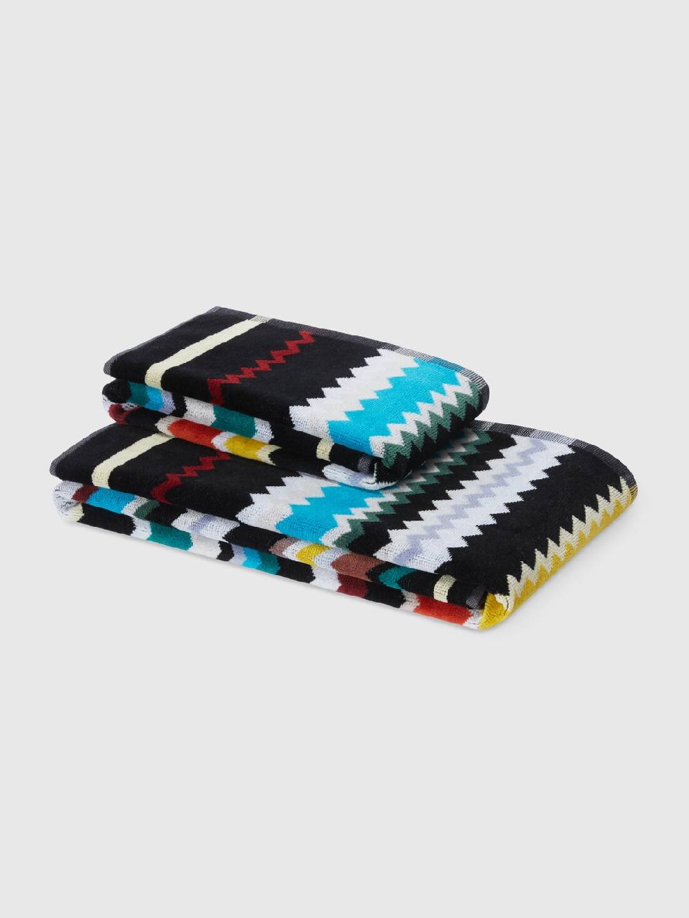 Missoni Set 2 pezzi di asciugamani da bagno Curt in spugna di cotone chevron Offerta Giorno del Papà