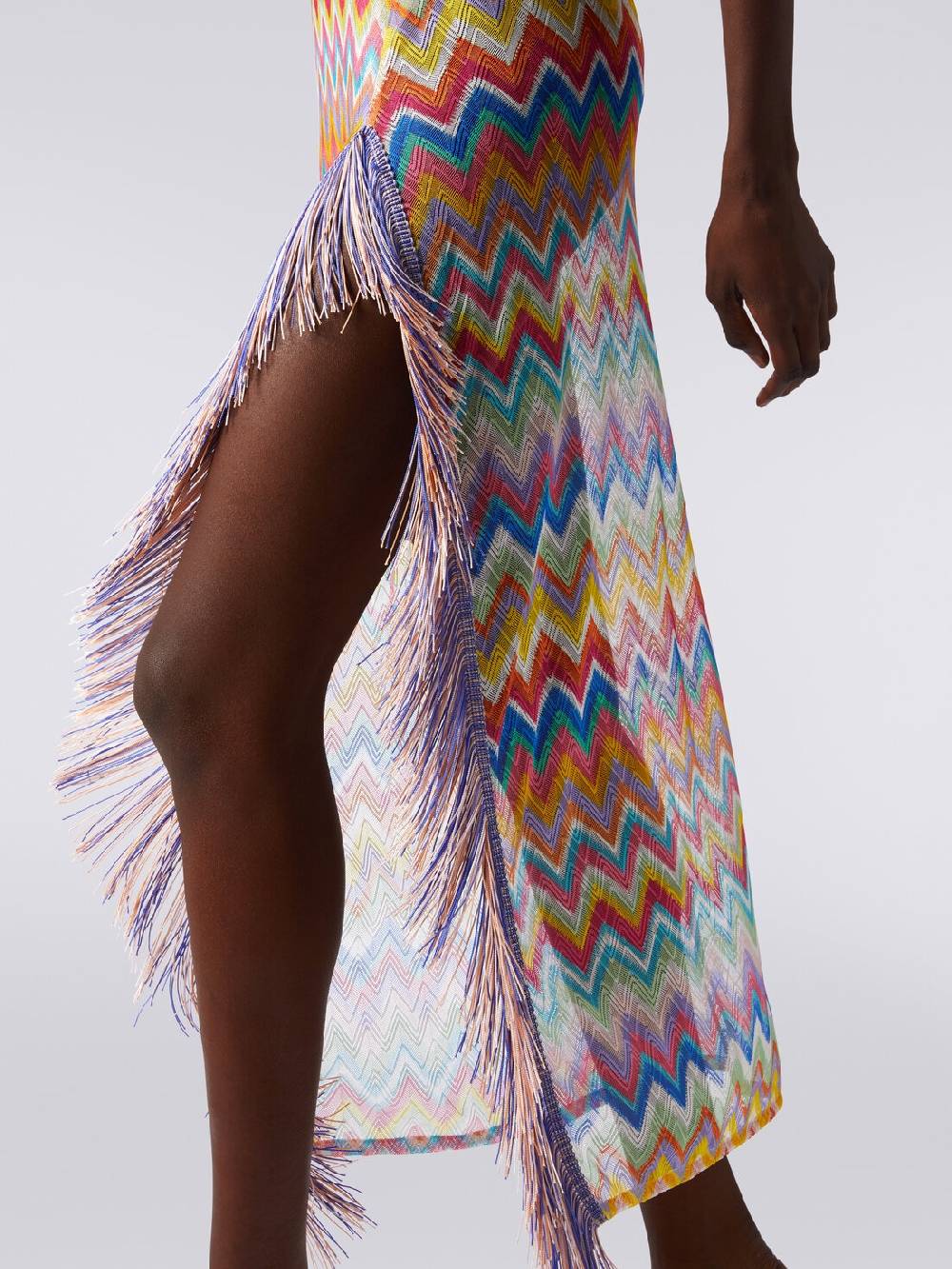 Missoni Abito copricostume lungo stampa zig zag con frange Offerta temporanea