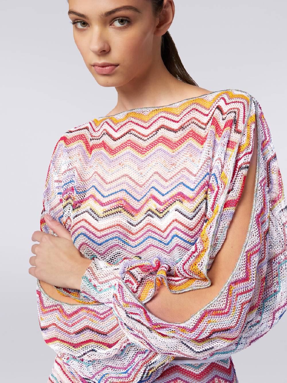 Missoni Top a maniche lunghe in crochet con lurex Offerte esclusive