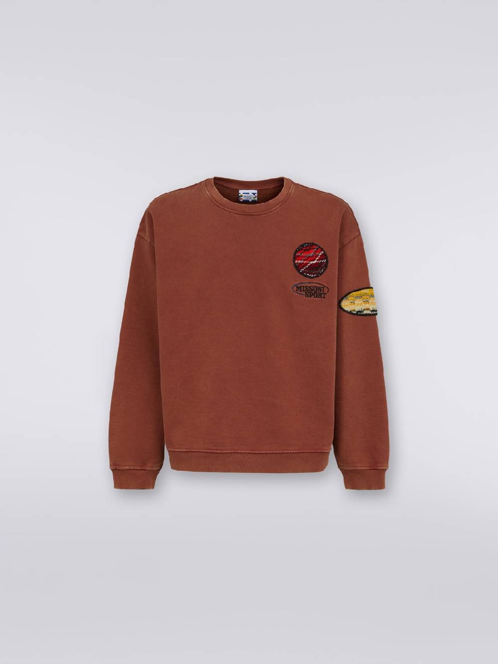 Missoni Pullover girocollo in felpa di cotone con inserto in maglia Lightning offer