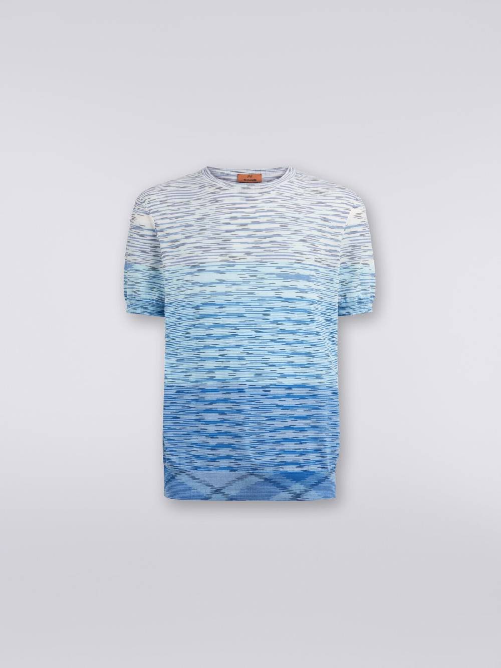 Missoni T-shirt girocollo in cotone fiammato dégradé Grandi sconti