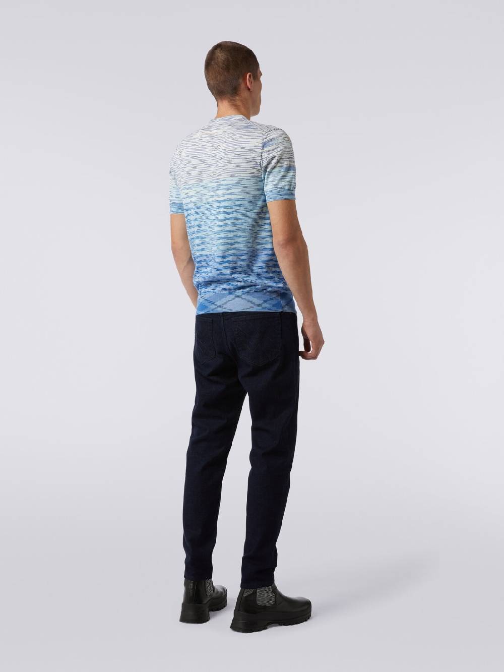Missoni T-shirt girocollo in cotone fiammato dégradé Grandi sconti