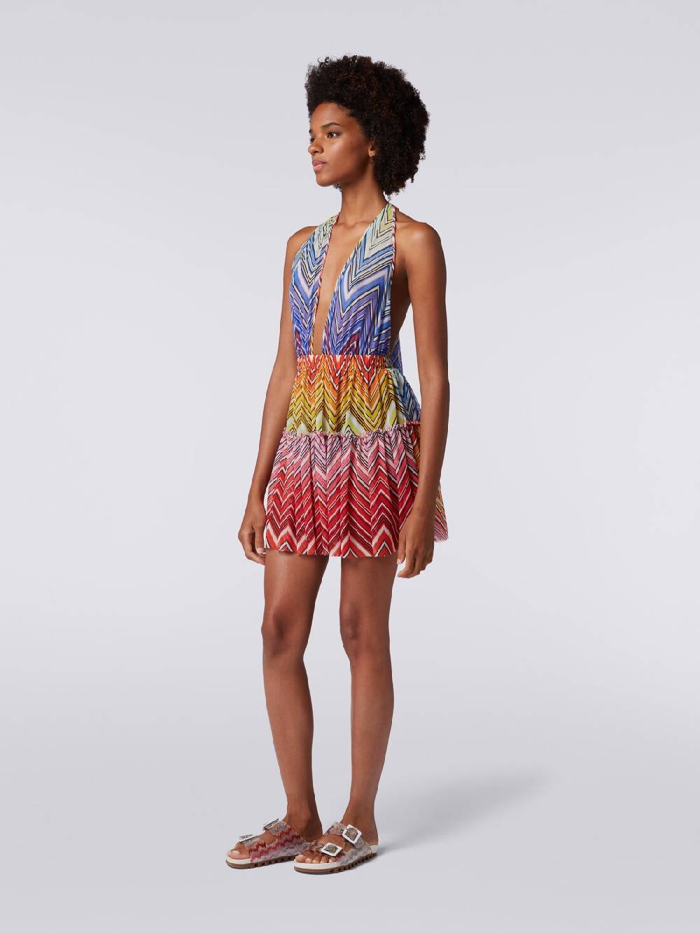 Missoni Copricostume corto in tulle stampa zig zag Liquidazione