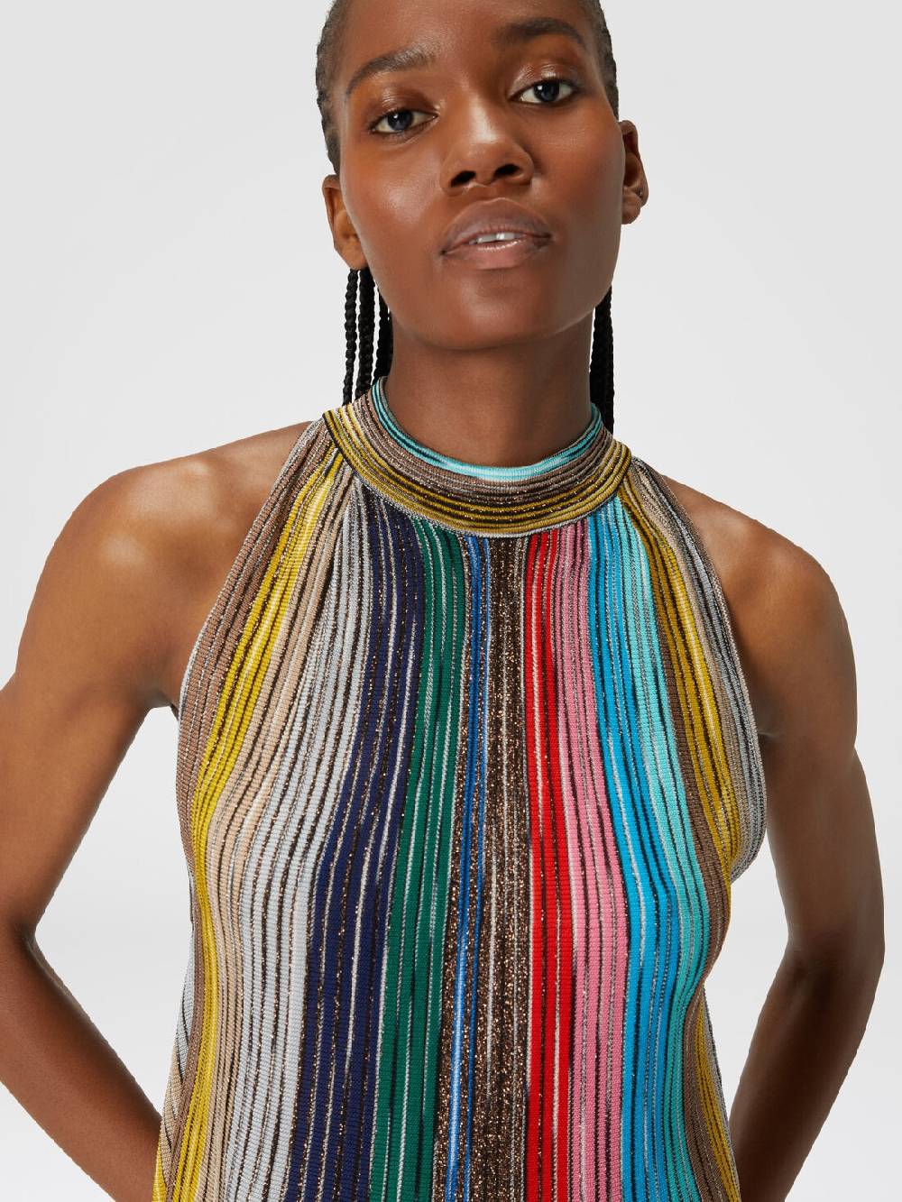 Missoni Mini-abito senza maniche in maglia plissée lamé Offerte speciali