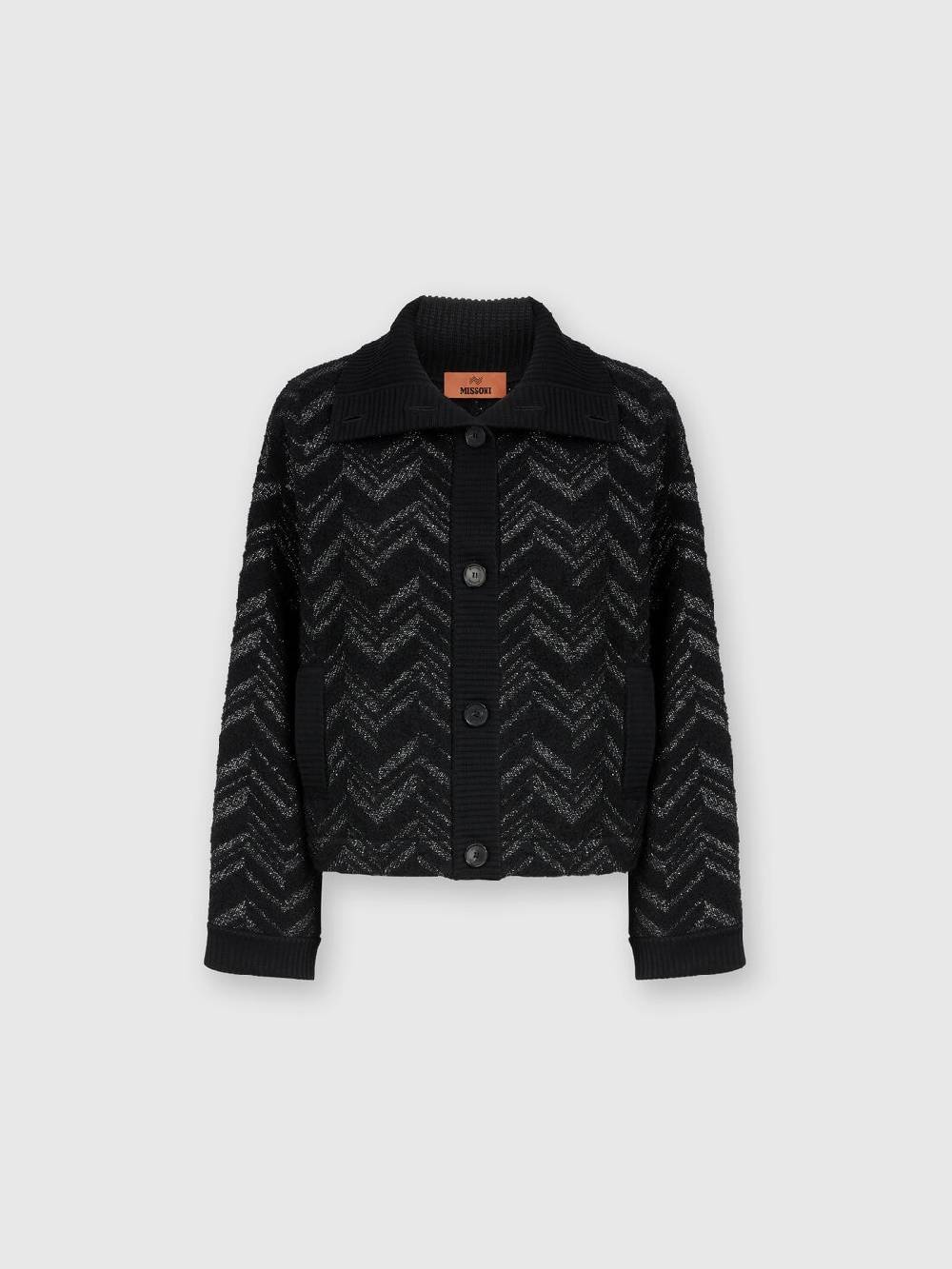 Missoni Giubbotto in maglia bouclé con chevron lamé Sconti VIP