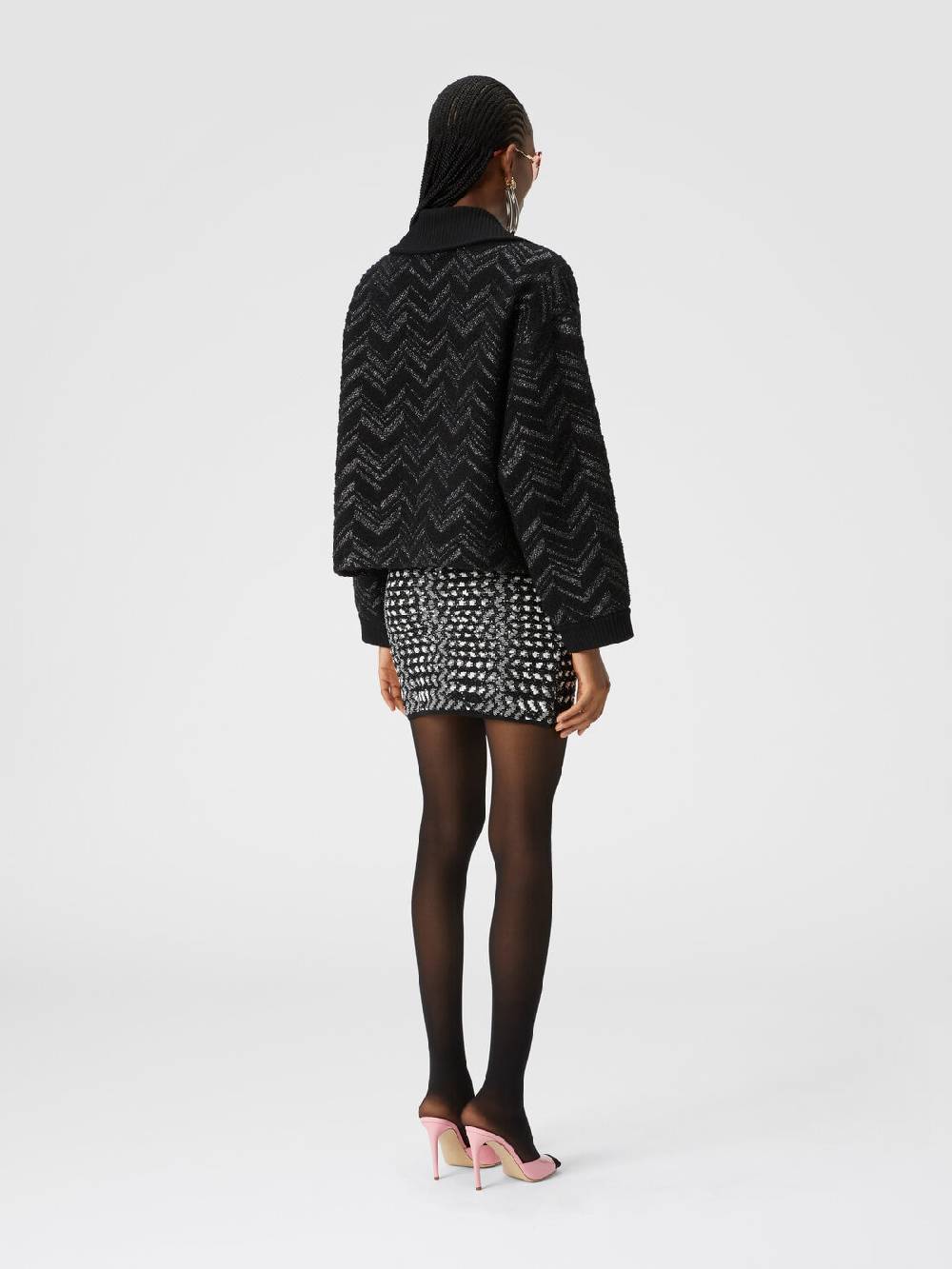 Missoni Giubbotto in maglia bouclé con chevron lamé Sconti VIP