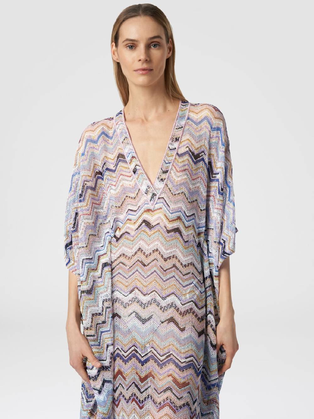 Missoni Caftano copricostume lungo in viscosa zig zag con lurex Offerta settimanale