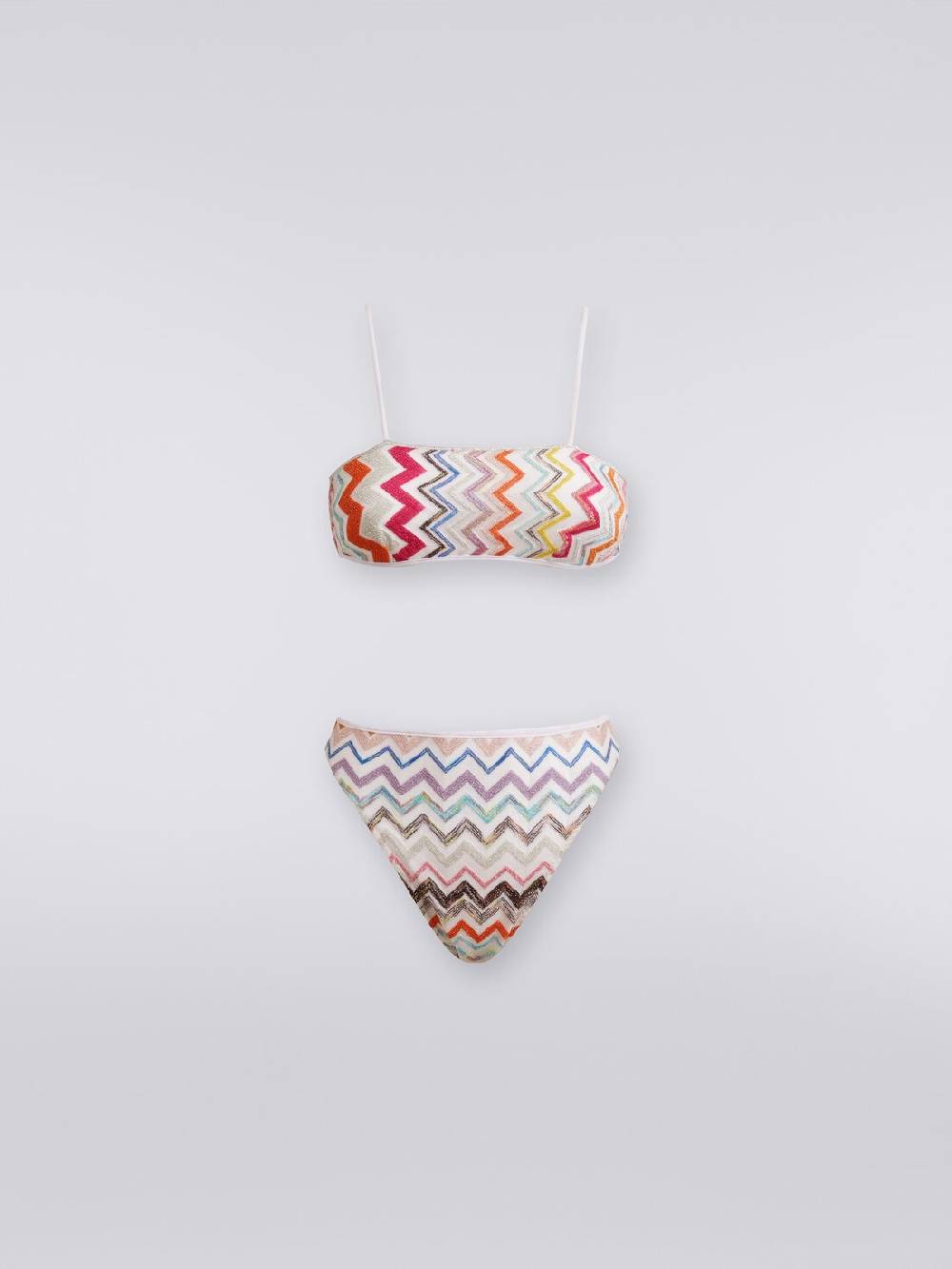 Missoni Bikini in viscosa zig zag con lurex e slip a vita alta ACQUISTA ORA