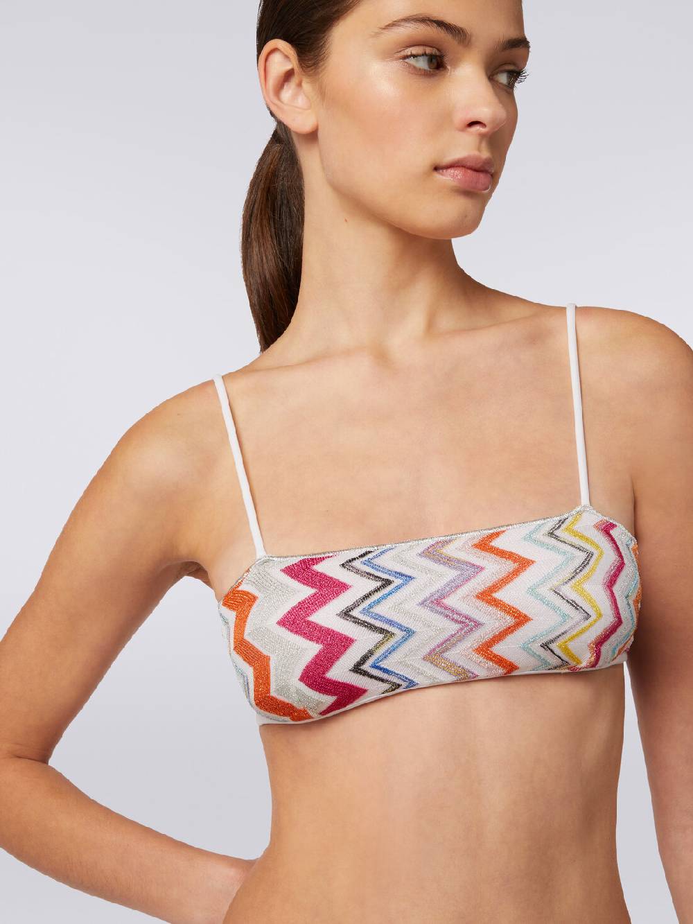 Missoni Bikini in viscosa zig zag con lurex e slip a vita alta ACQUISTA ORA