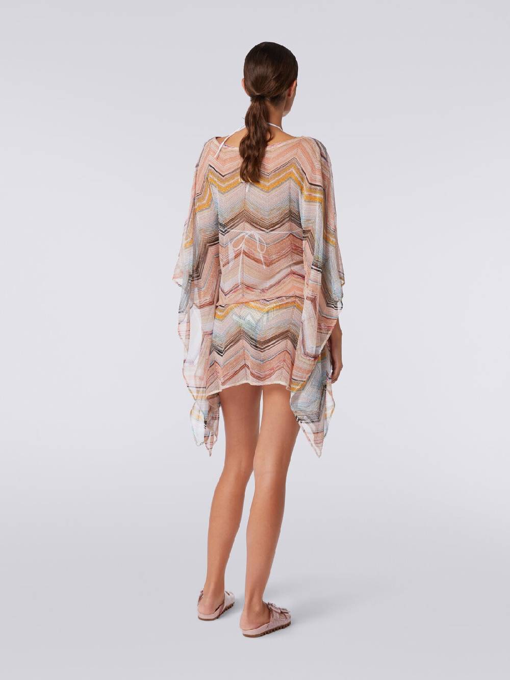 Missoni Caftano copricostume corto in misto viscosa zig zag con lurex Latest stili