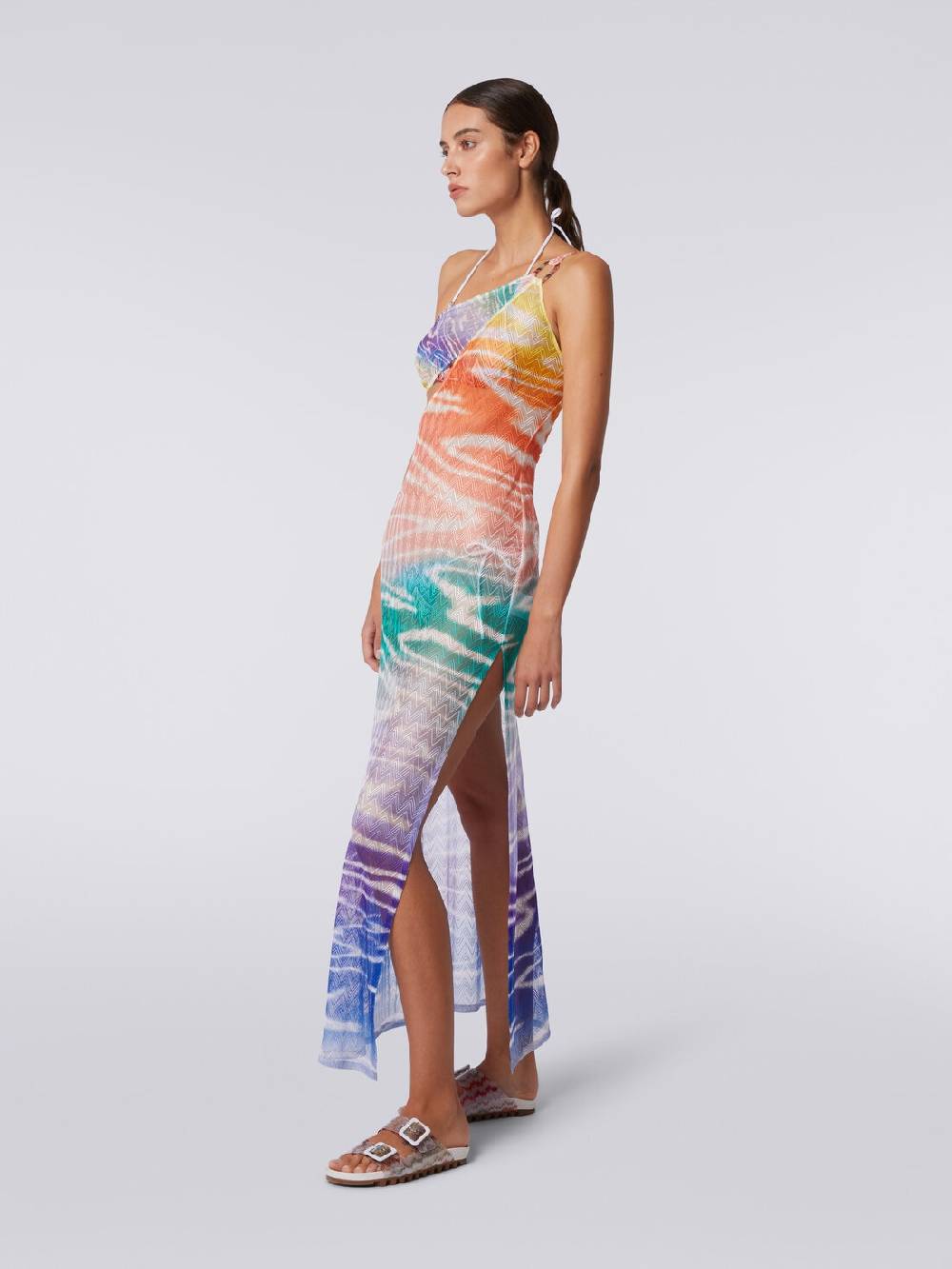 Missoni Abito copricostume lungo monospalla stampa tie-dye Ultimi due giorni