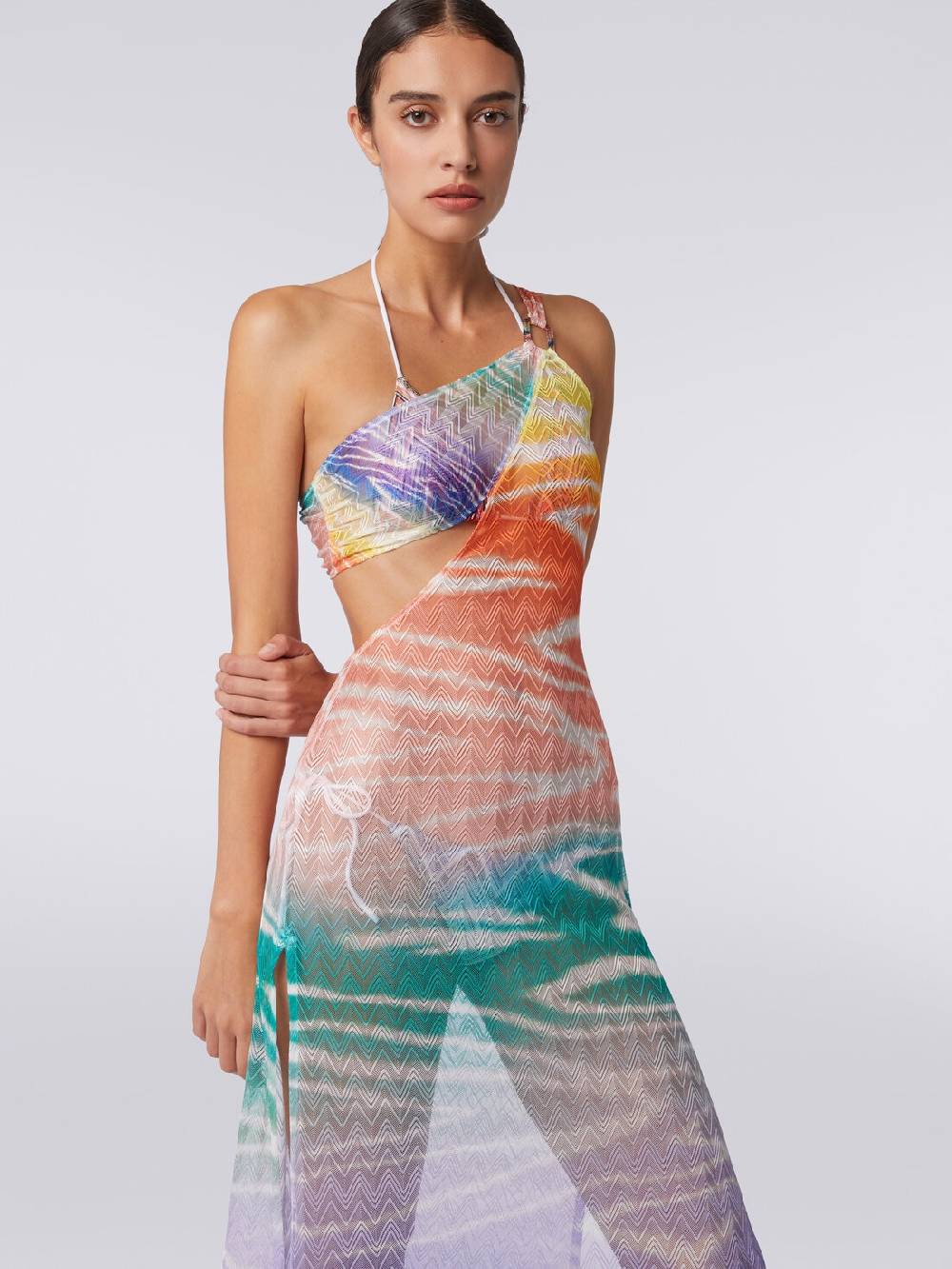 Missoni Abito copricostume lungo monospalla stampa tie-dye Ultimi due giorni