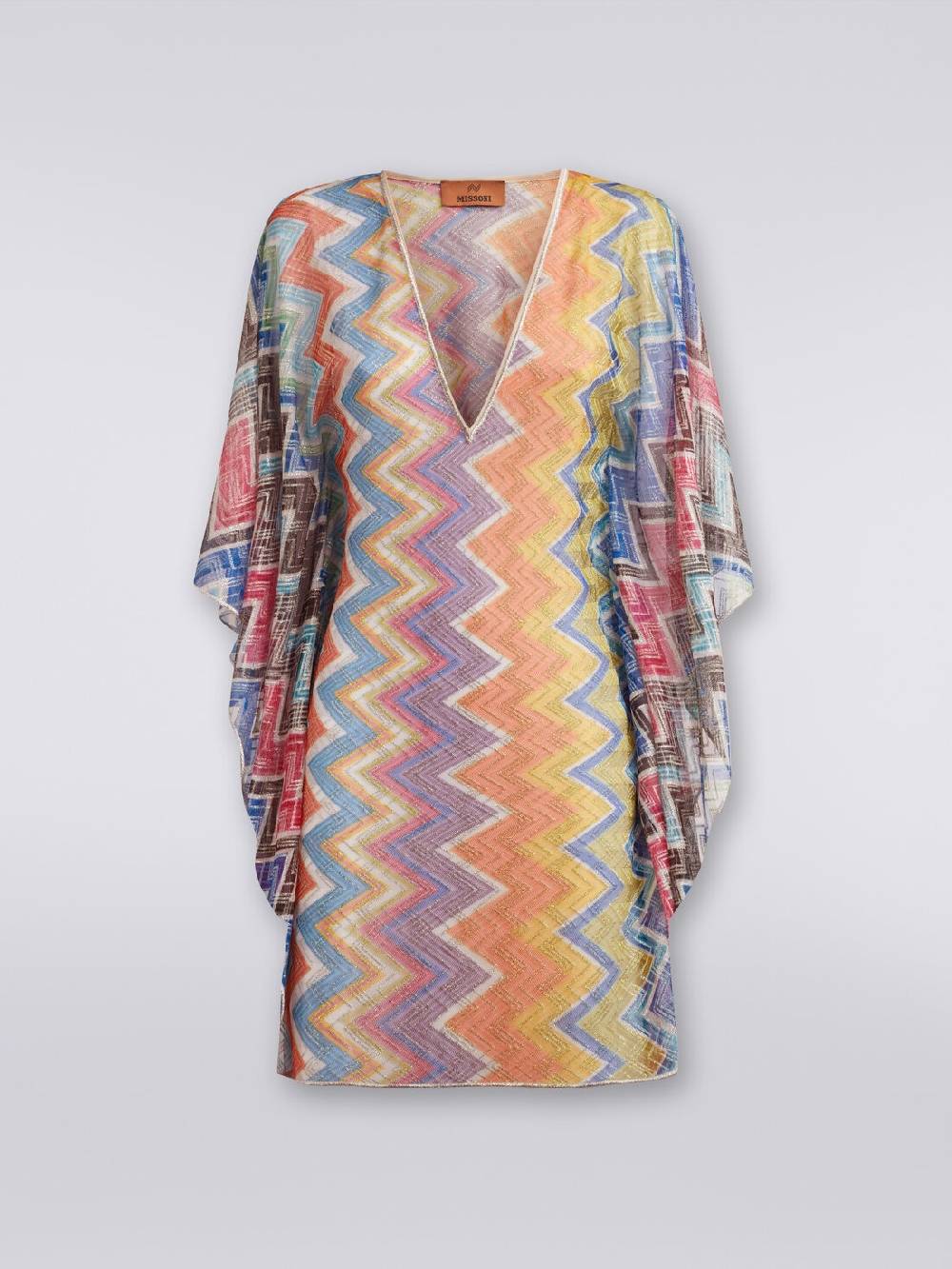 Missoni Caftano copricostume corto zig zag con lurex Ultimo giorno