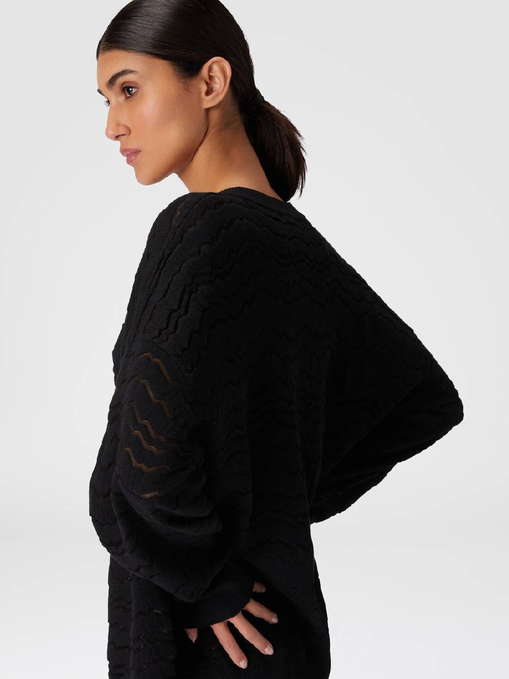 Missoni Pullover con scollatura a V e zig zag tono su tono Fino al 60% di sconto