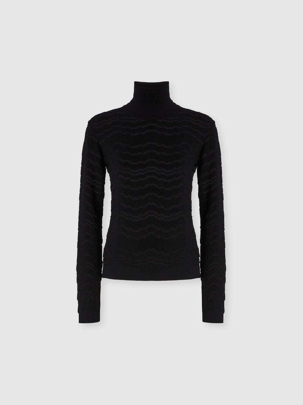 Missoni Lupetto in viscosa e lana con zig zag tono su tono Offerta speciale della fabbrica
