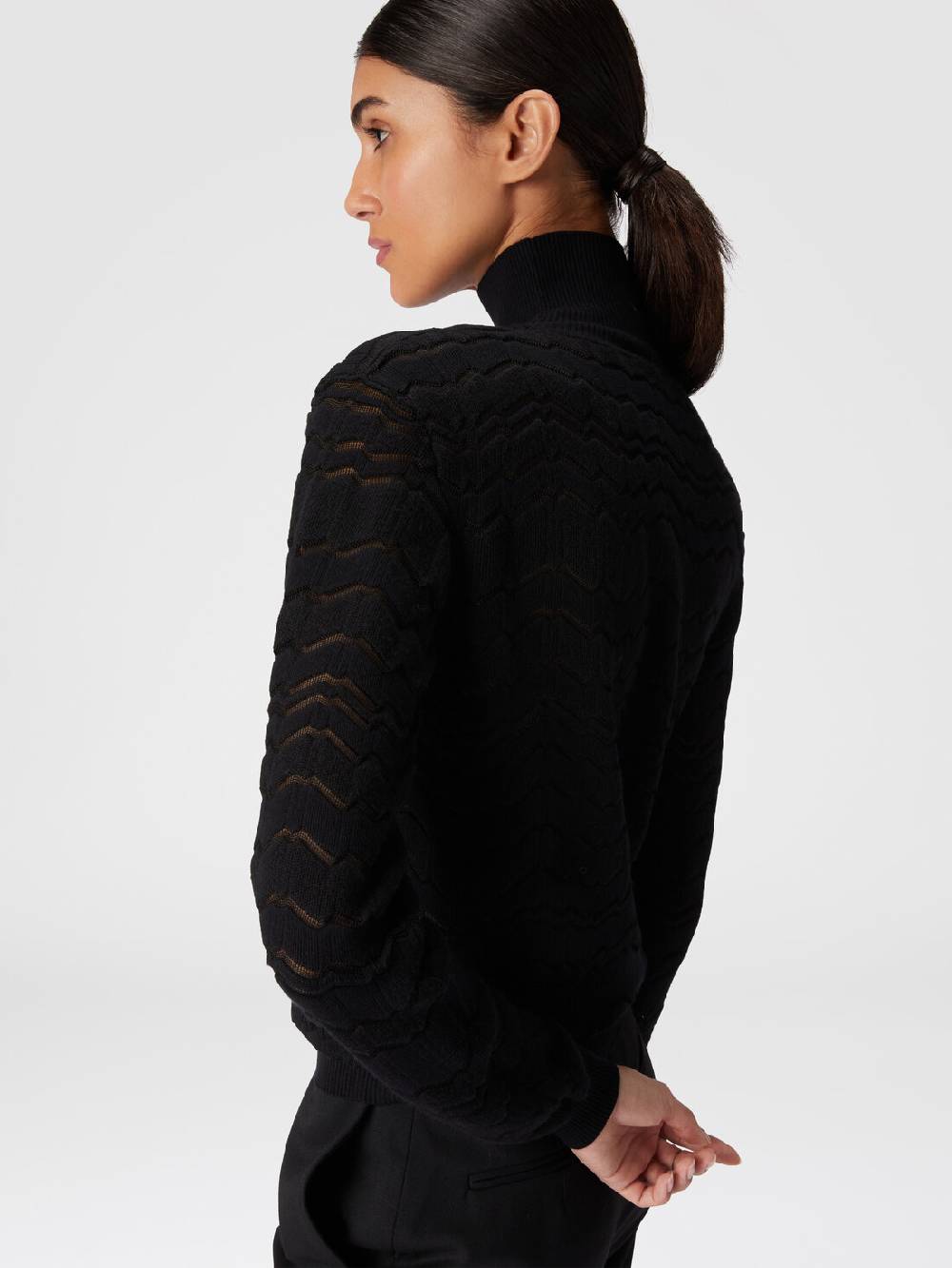 Missoni Lupetto in viscosa e lana con zig zag tono su tono Offerta speciale della fabbrica