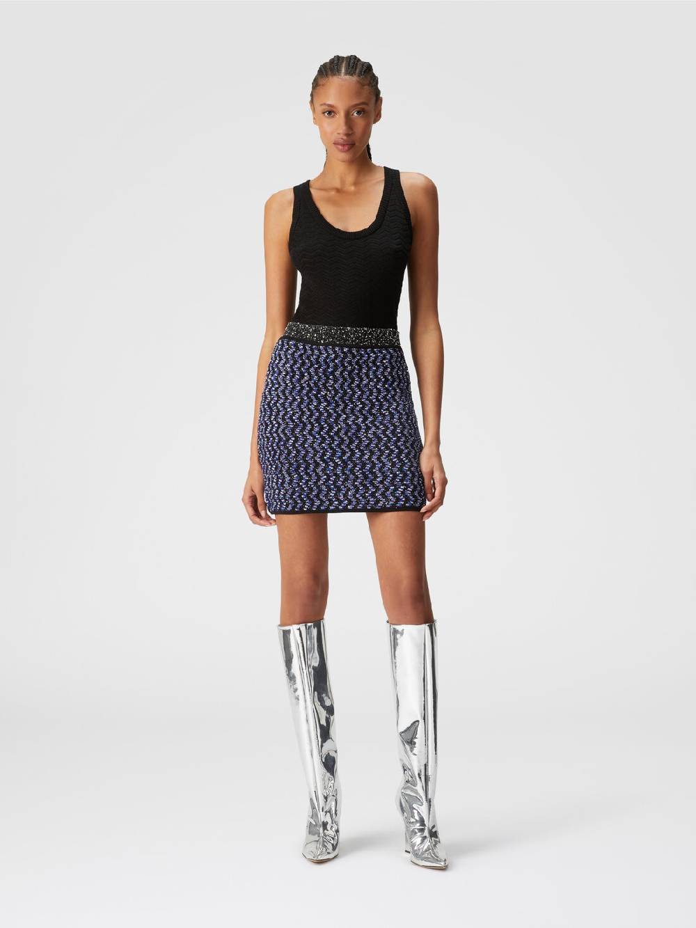 Missoni Minigonna con zig zag goffrato lamé Sostegno trimestrale
