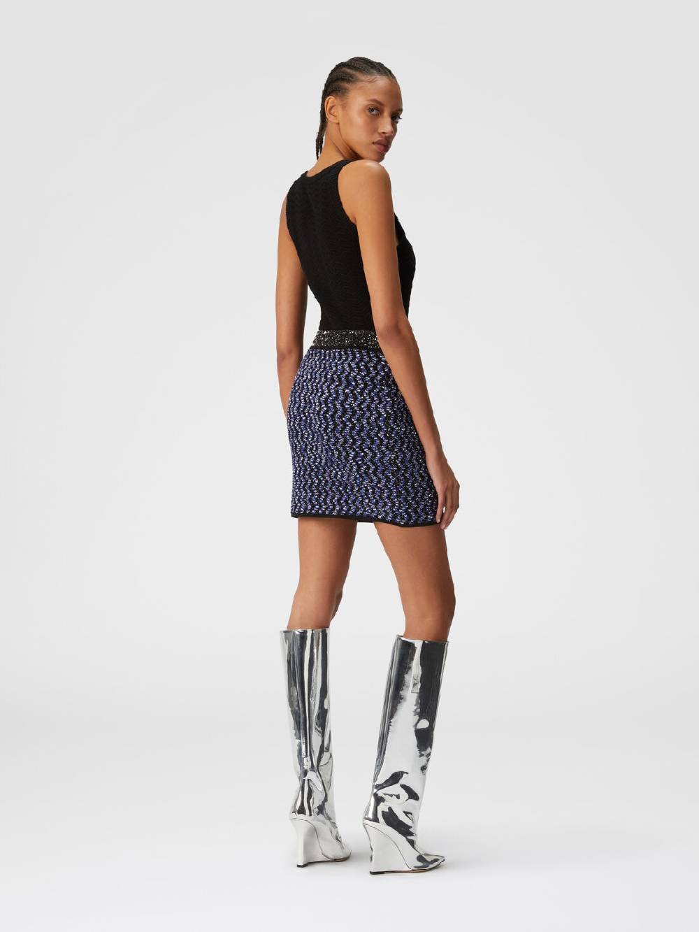 Missoni Minigonna con zig zag goffrato lamé Sostegno trimestrale