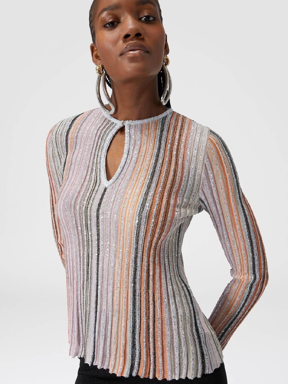 Missoni Maglia a costine parzializzate con paillettes Discount Store per i nuovi prodotti