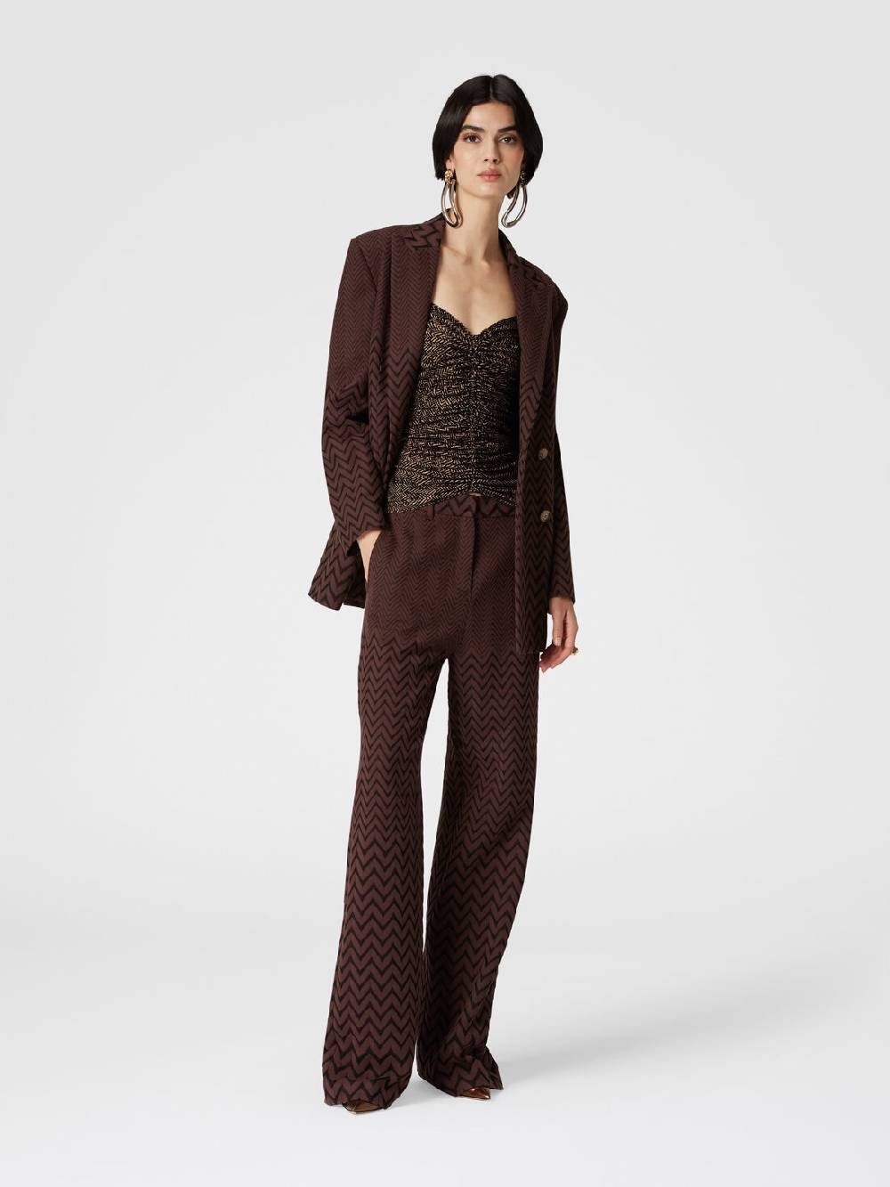 Missoni Pantaloni classici in cotone e viscosa zig zag