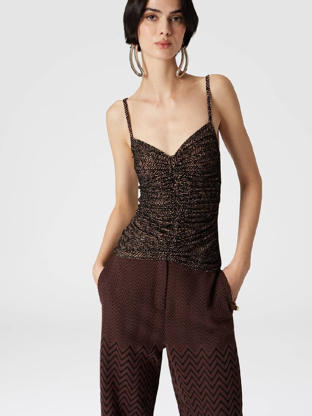 Missoni Pantaloni classici in cotone e viscosa zig zag Solo un giorno rimasto