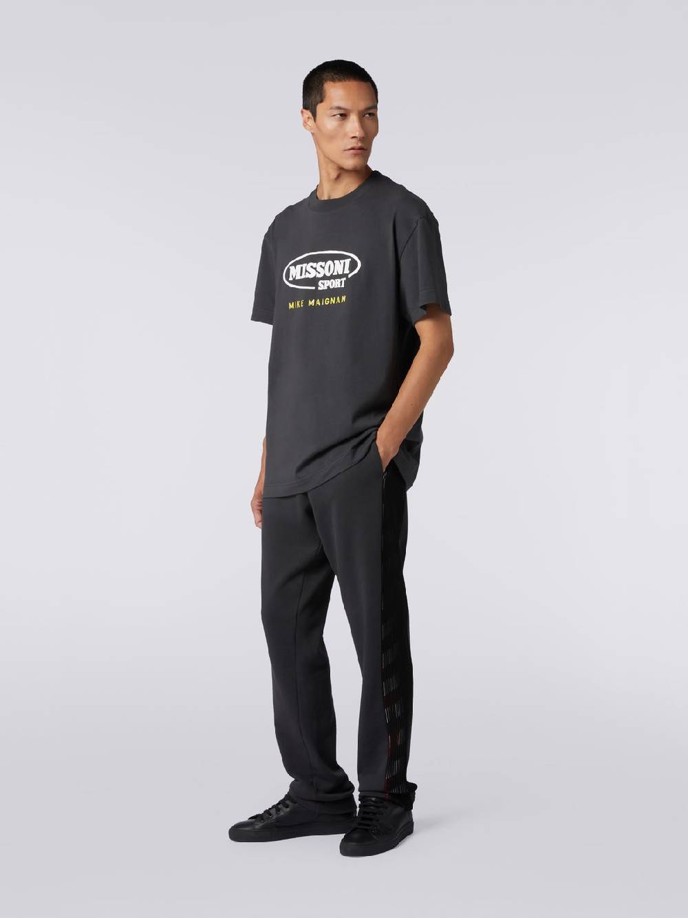 Missoni T-shirt girocollo in cotone con logo in collaborazione con Mike Maignan 50% di sconto con spedizione gratuita