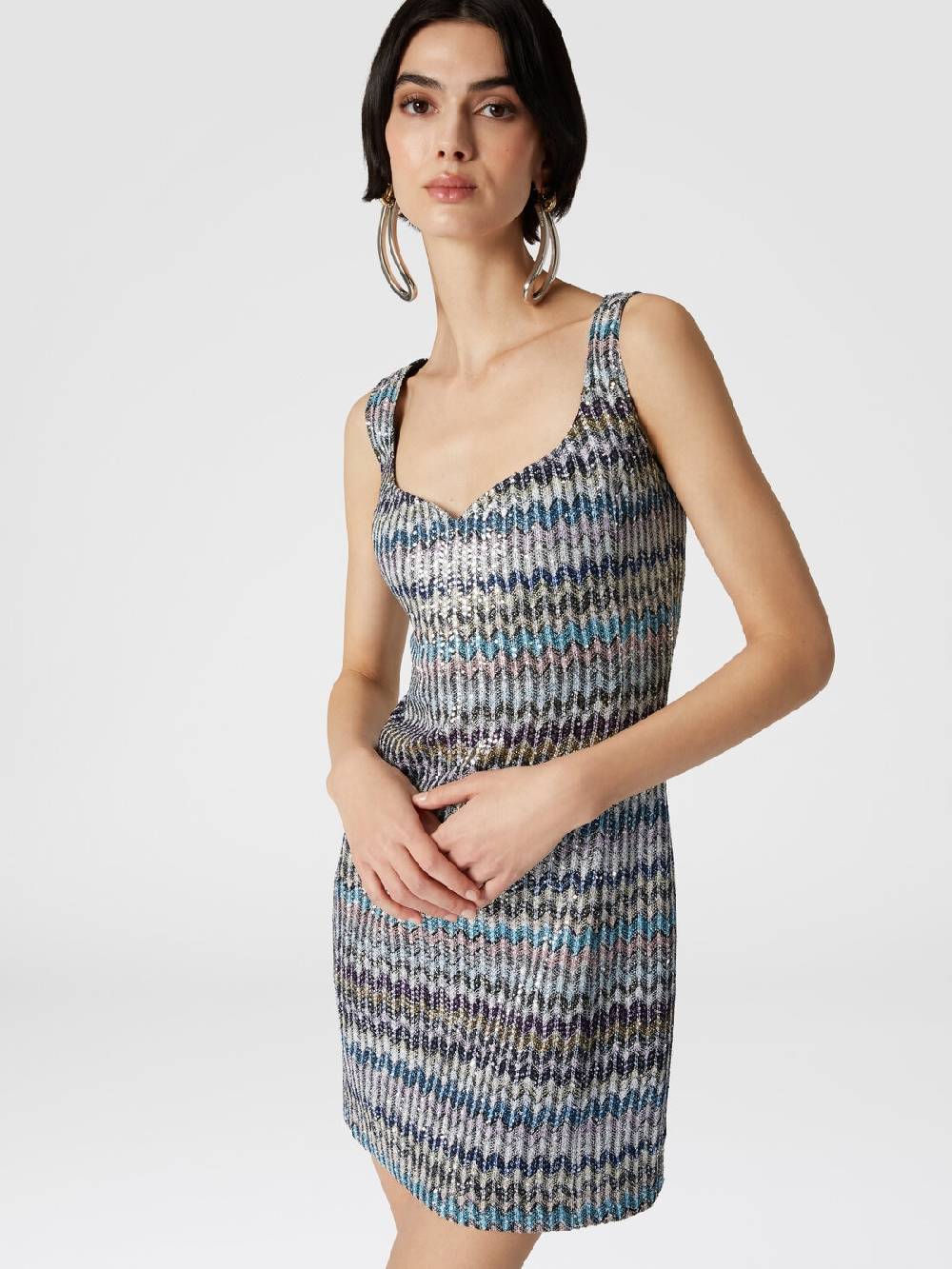 Missoni Mini-abitoin maglia lamé con scollatura a cuore In vendita