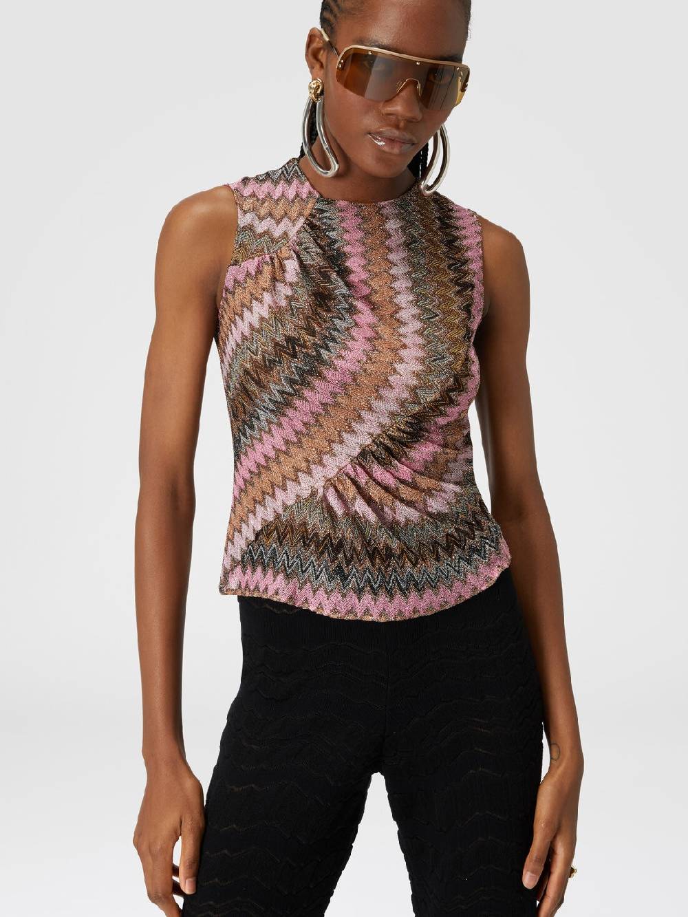 Missoni Top senza maniche in misto viscosa zig zag lamé 50% di sconto per tempo limitato
