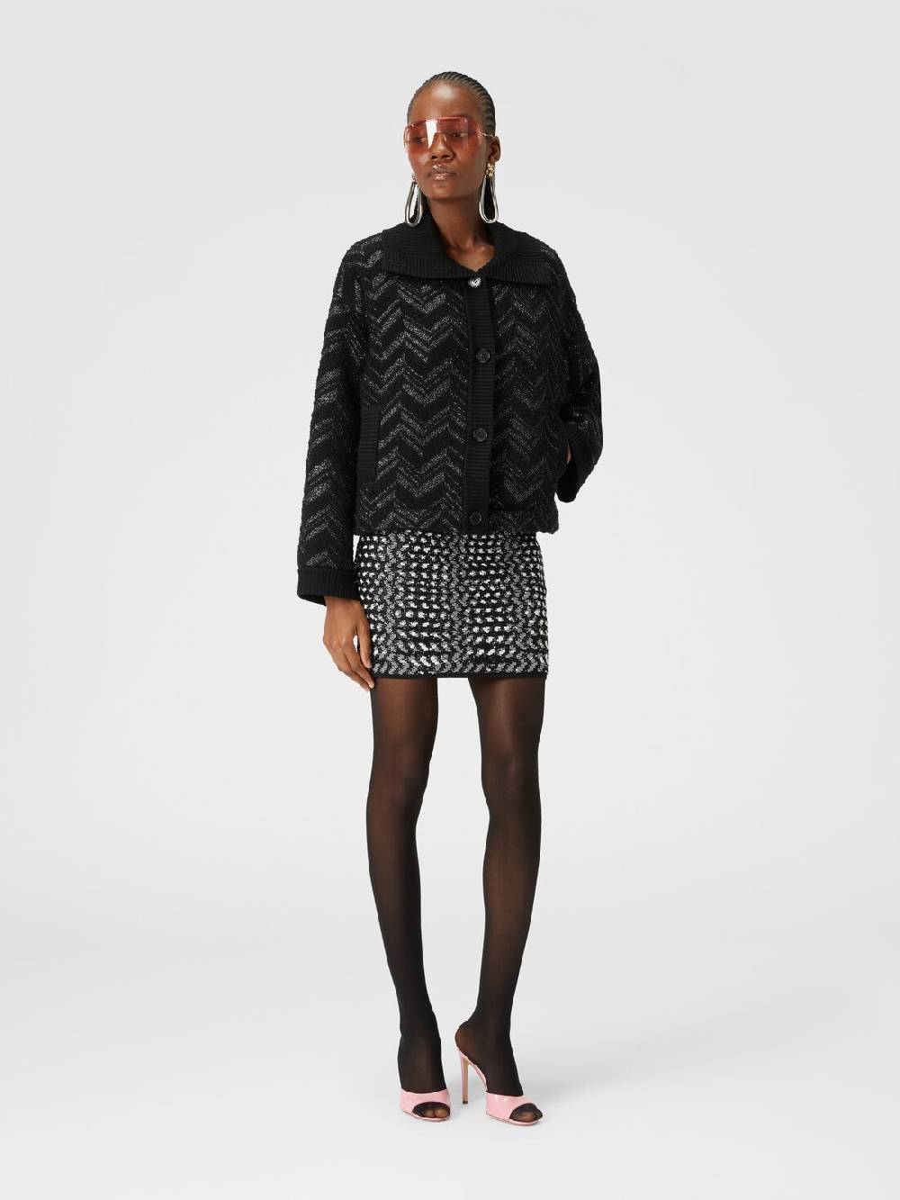 Missoni Minigonna con zig zag goffrato lamé Sconti questo mese