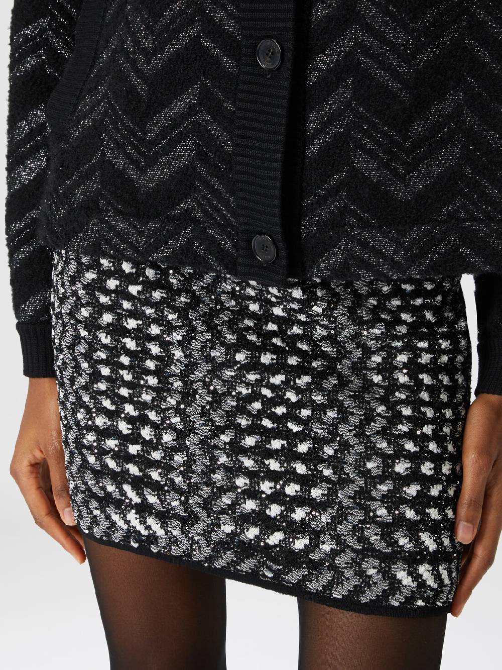 Missoni Minigonna con zig zag goffrato lamé Sconti questo mese