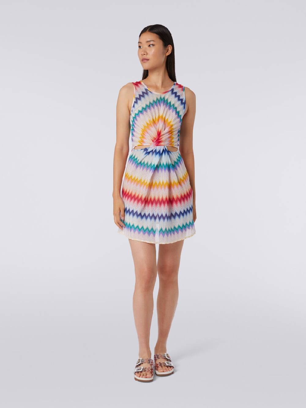 Missoni Copricostume corto con scollatura torchon e stampa zig zag Pezzi Unici