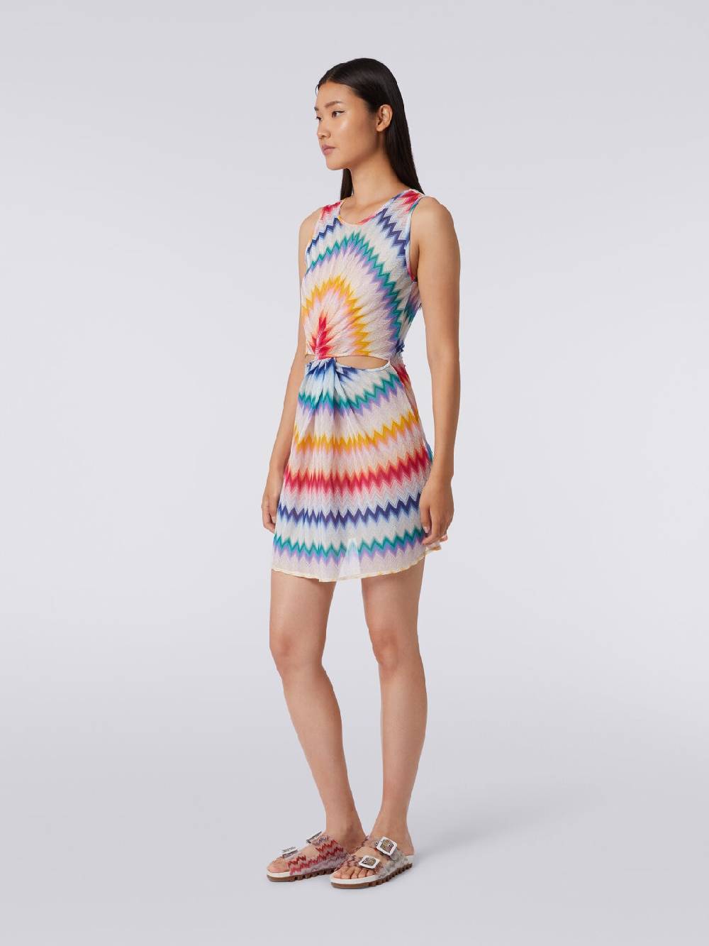 Missoni Copricostume corto con scollatura torchon e stampa zig zag Pezzi Unici