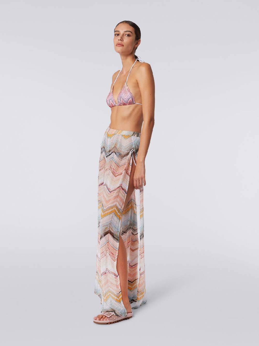 Missoni Pantaloni copricostume in misto viscosa zig zag con lurex Promozione Limitata