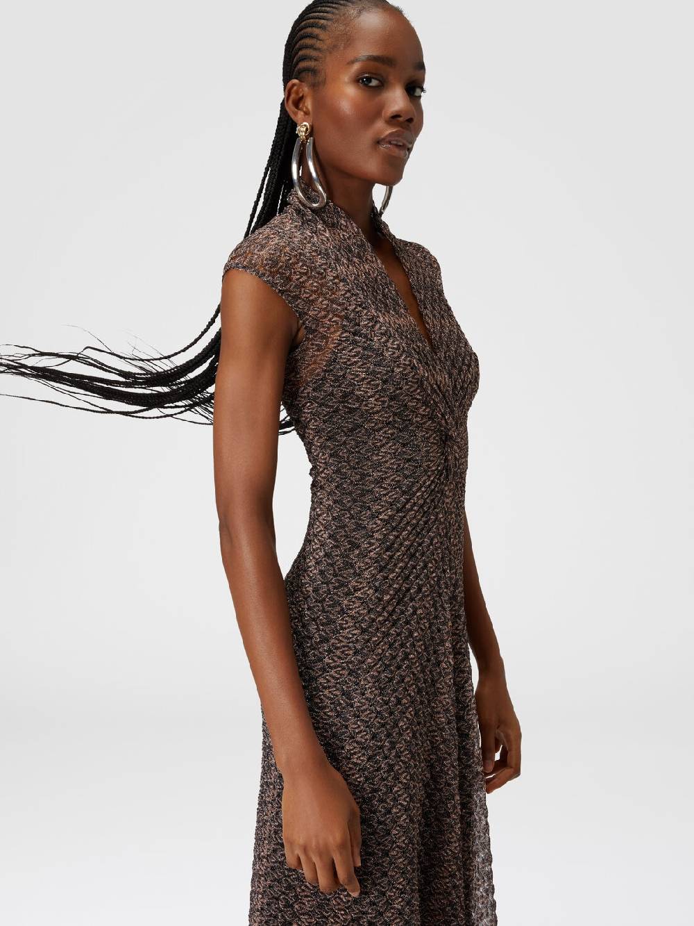 Missoni Abito lungo in pizzo lamé con scollatura torchon Shopping Online