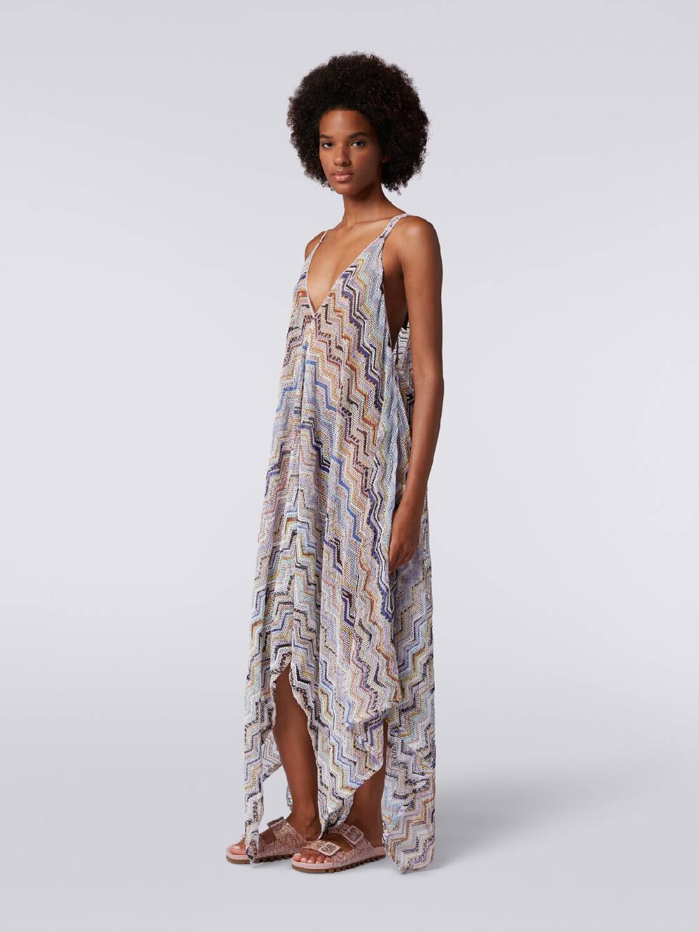 Missoni Copricostume lungo in crochet zig zag con lurex Sconto