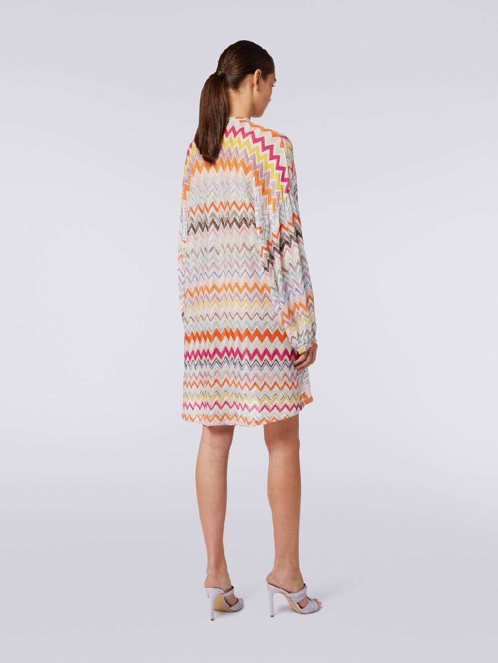 Missoni Caftano copricostume corto con motivo zig zag e lurex Economico