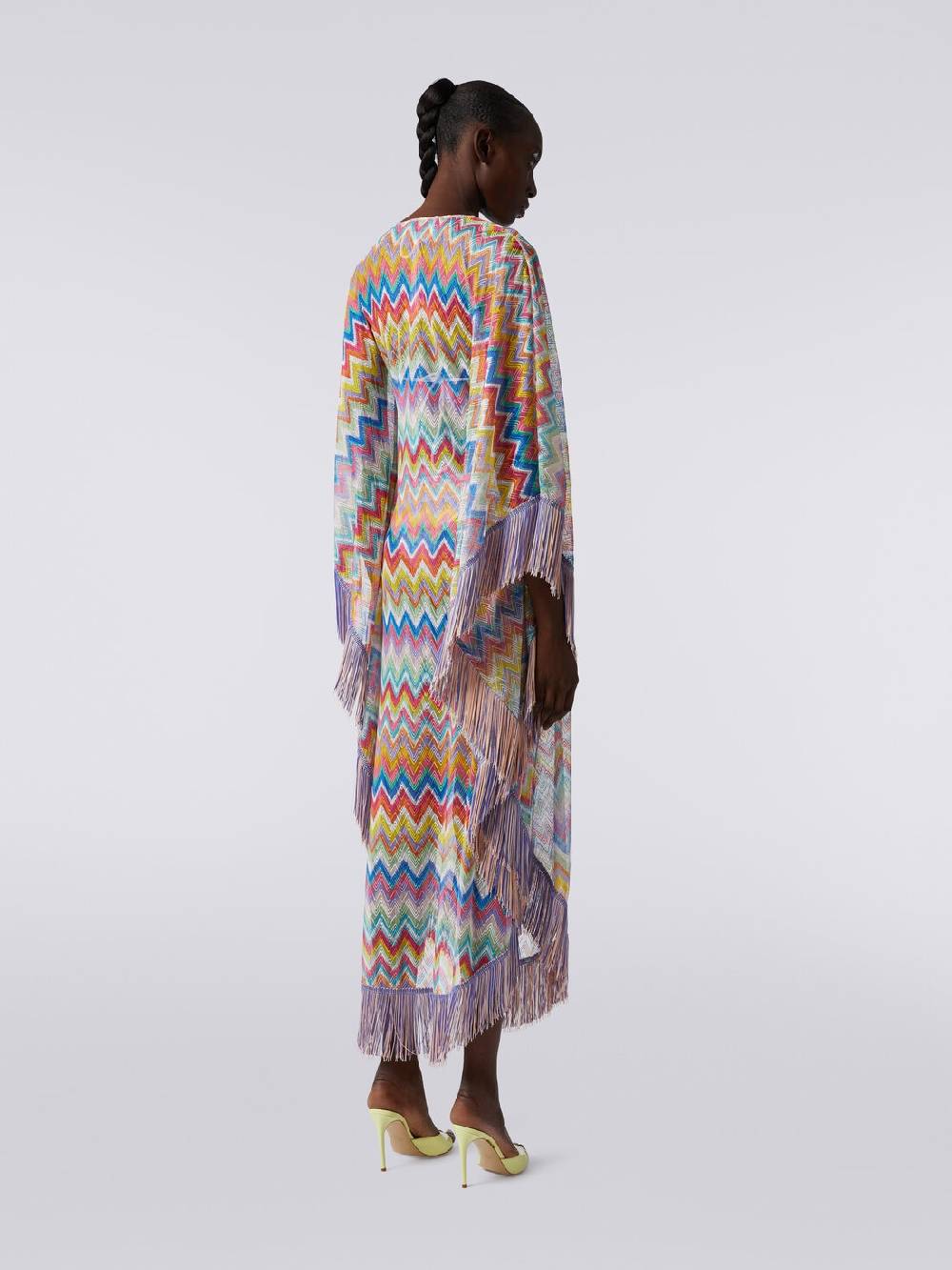 Missoni Caftano copricostume lungo stampa zig zag con frange Outlet