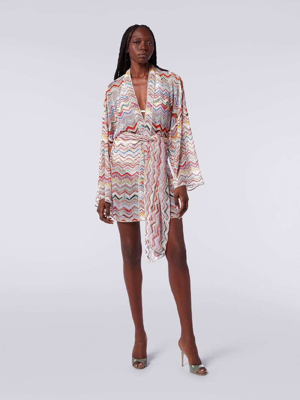 Missoni Copricostume a vestaglia in crochet zig zag con lurex Saldi