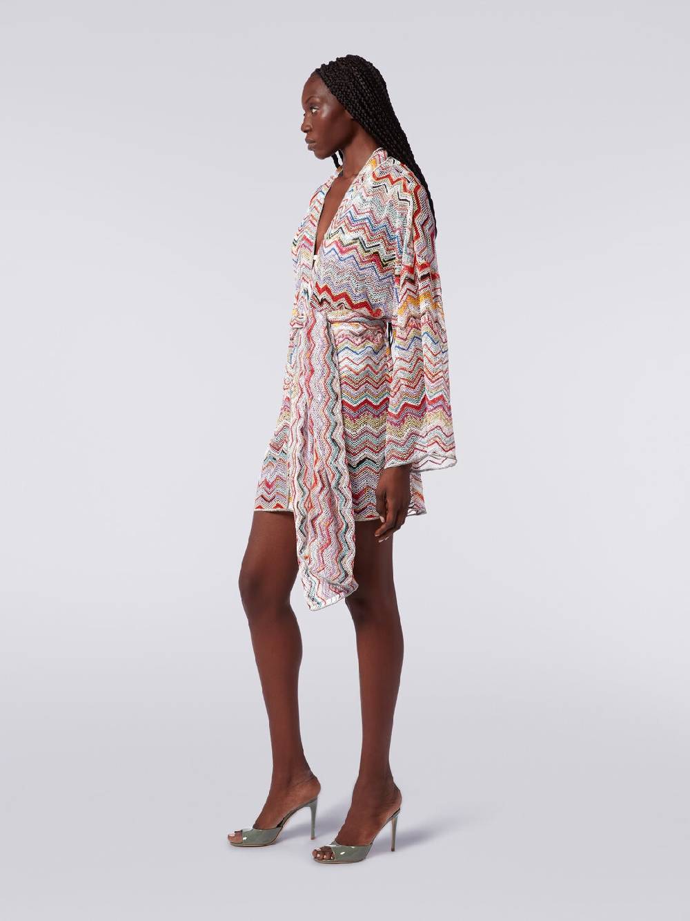 Missoni Copricostume a vestaglia in crochet zig zag con lurex Saldi