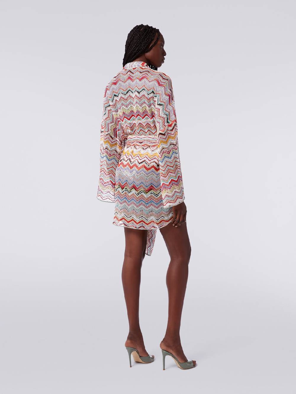Missoni Copricostume a vestaglia in crochet zig zag con lurex Saldi
