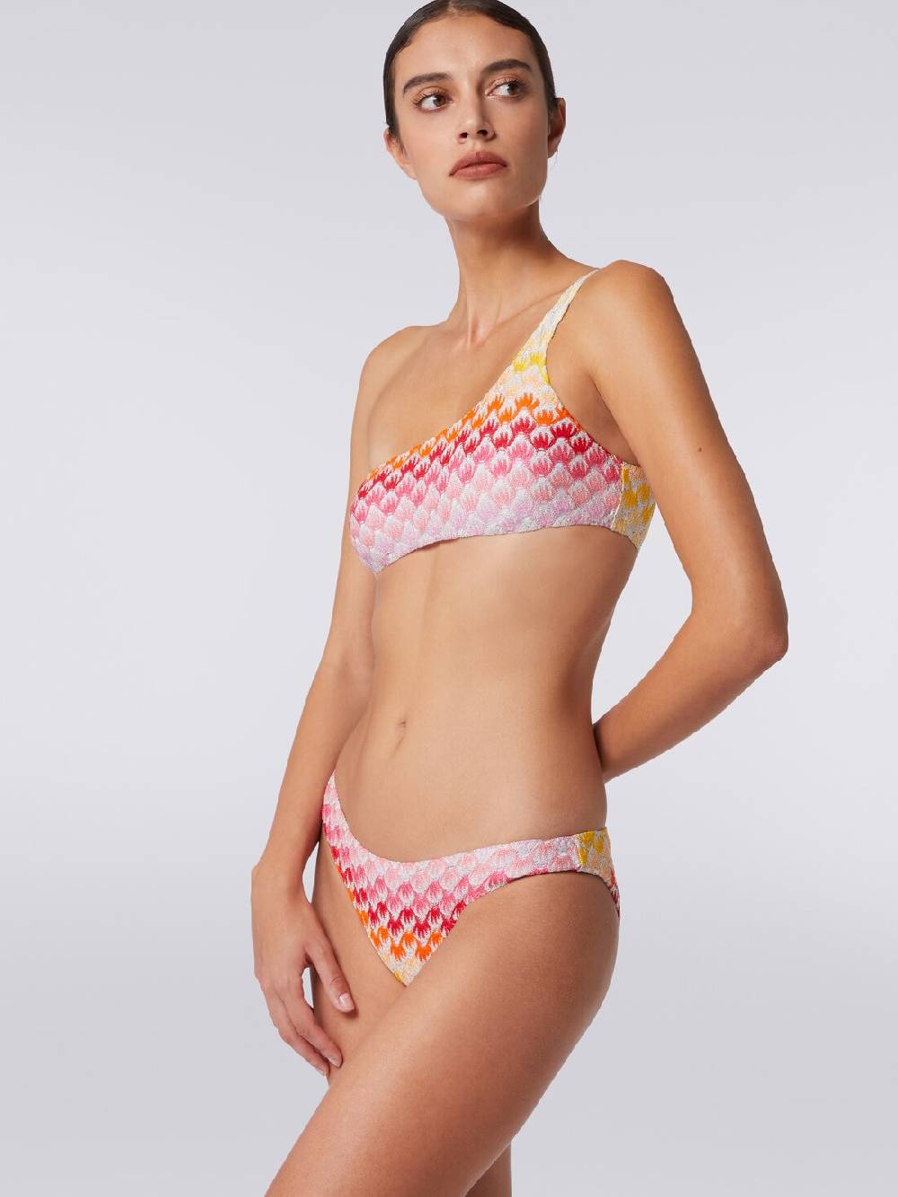 Missoni Bikini monospalla effetto pizzo dégradé con lurex Offerte