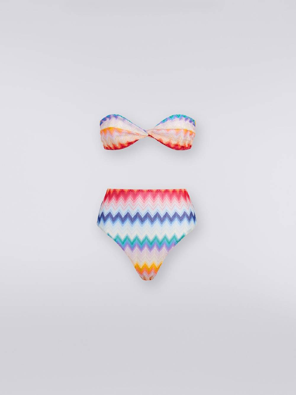 Missoni Bikini con slip a vita alta in tessuto stampa zig zag Saldi Di Fabbrica