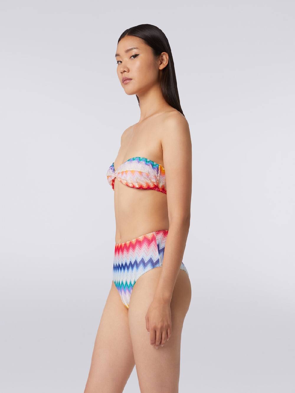 Missoni Bikini con slip a vita alta in tessuto stampa zig zag Saldi Di Fabbrica