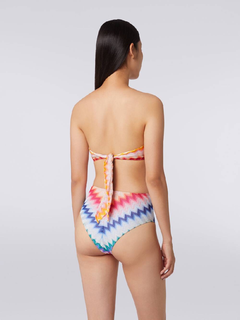 Missoni Bikini con slip a vita alta in tessuto stampa zig zag Saldi Di Fabbrica