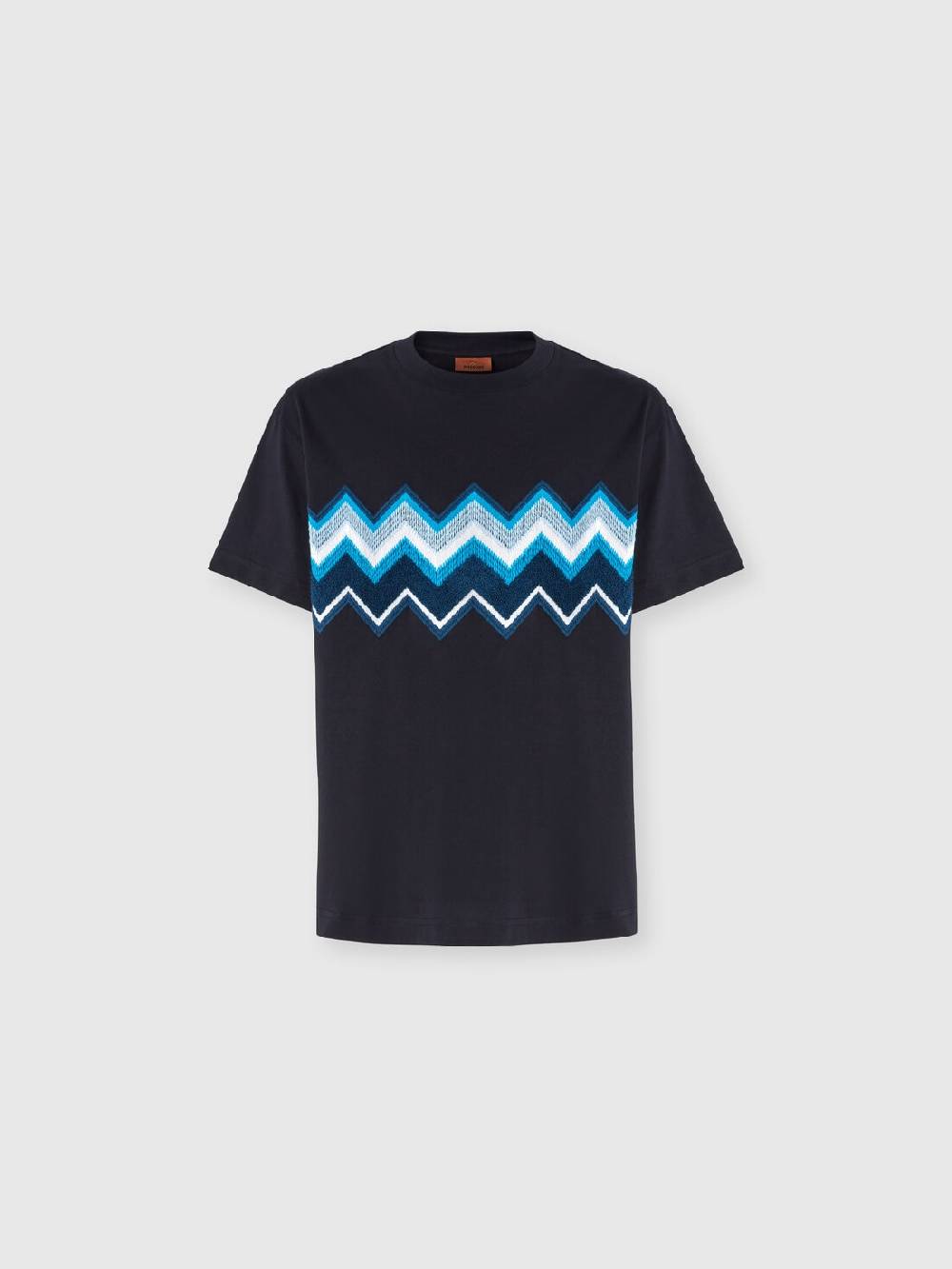 Missoni T-shirt in jersey di cotone con ricamo zig zag Moda