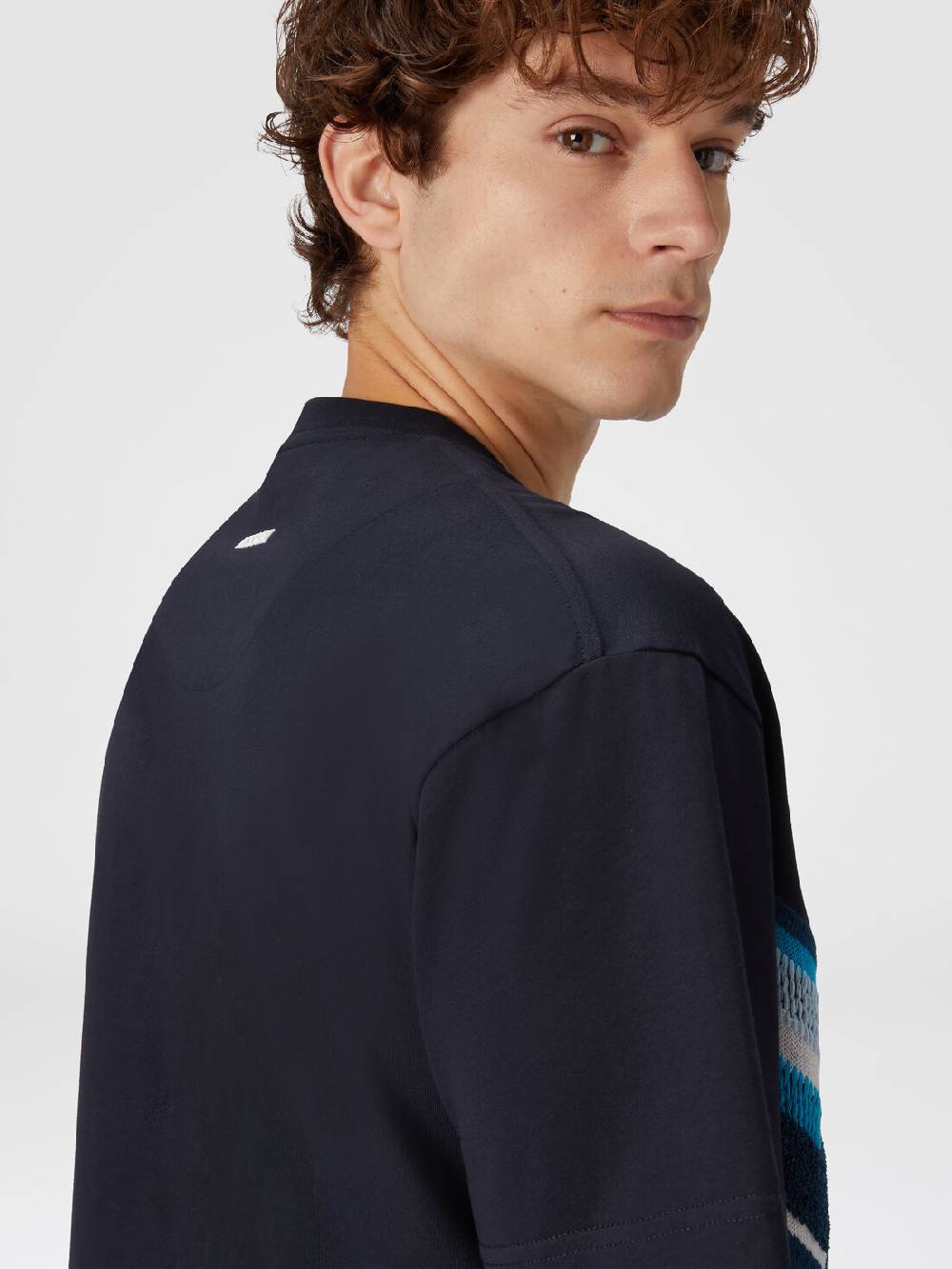 Missoni T-shirt in jersey di cotone con ricamo zig zag Moda