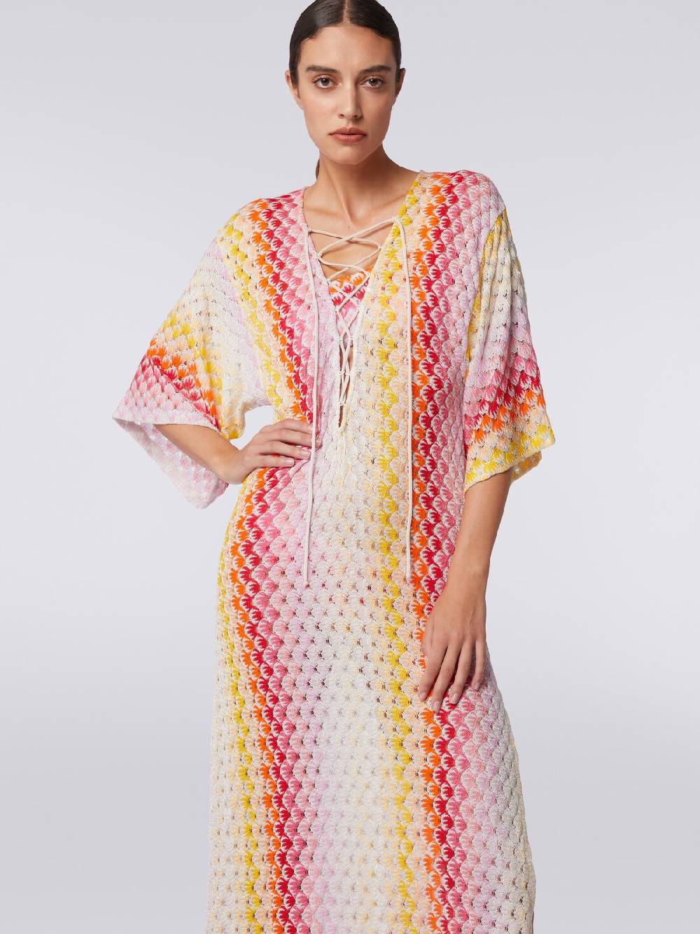 Missoni Caftano copricostume lungo effetto pizzo dégradé con lurex Negozio online di fabbrica