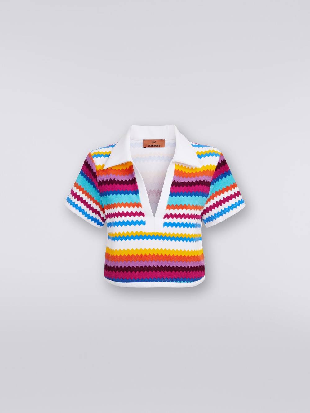 Missoni Crop top modello polo in spugna zig zag Prezzo di fabbrica